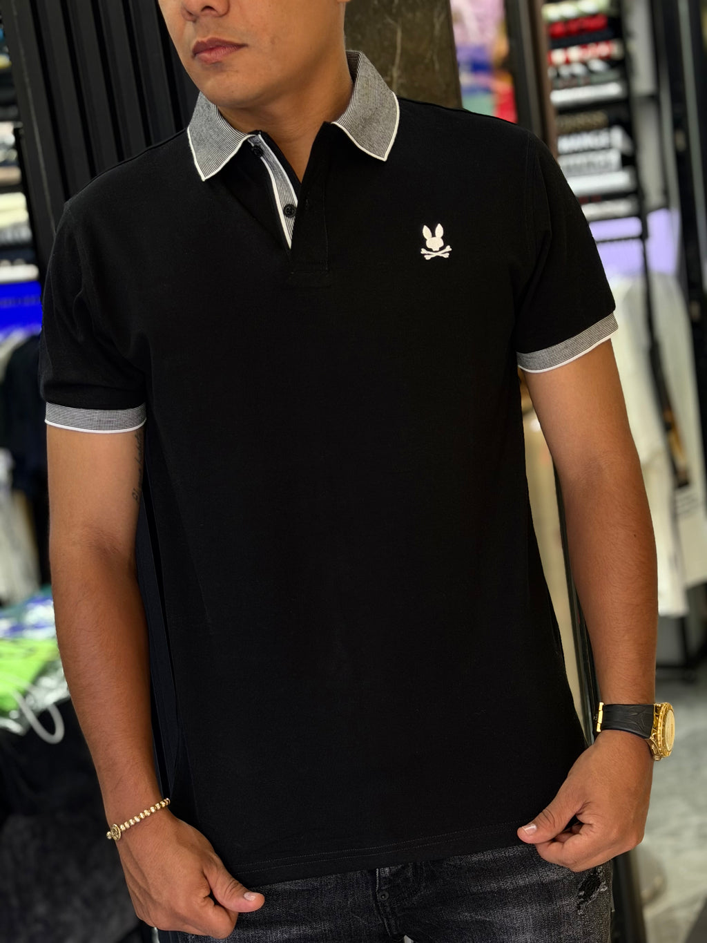 POLO PSYCHO BUNNY NEGRO