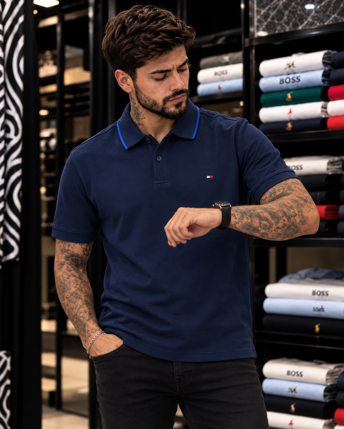 POLO TOMMY HILFIGER AZUL OSCURO