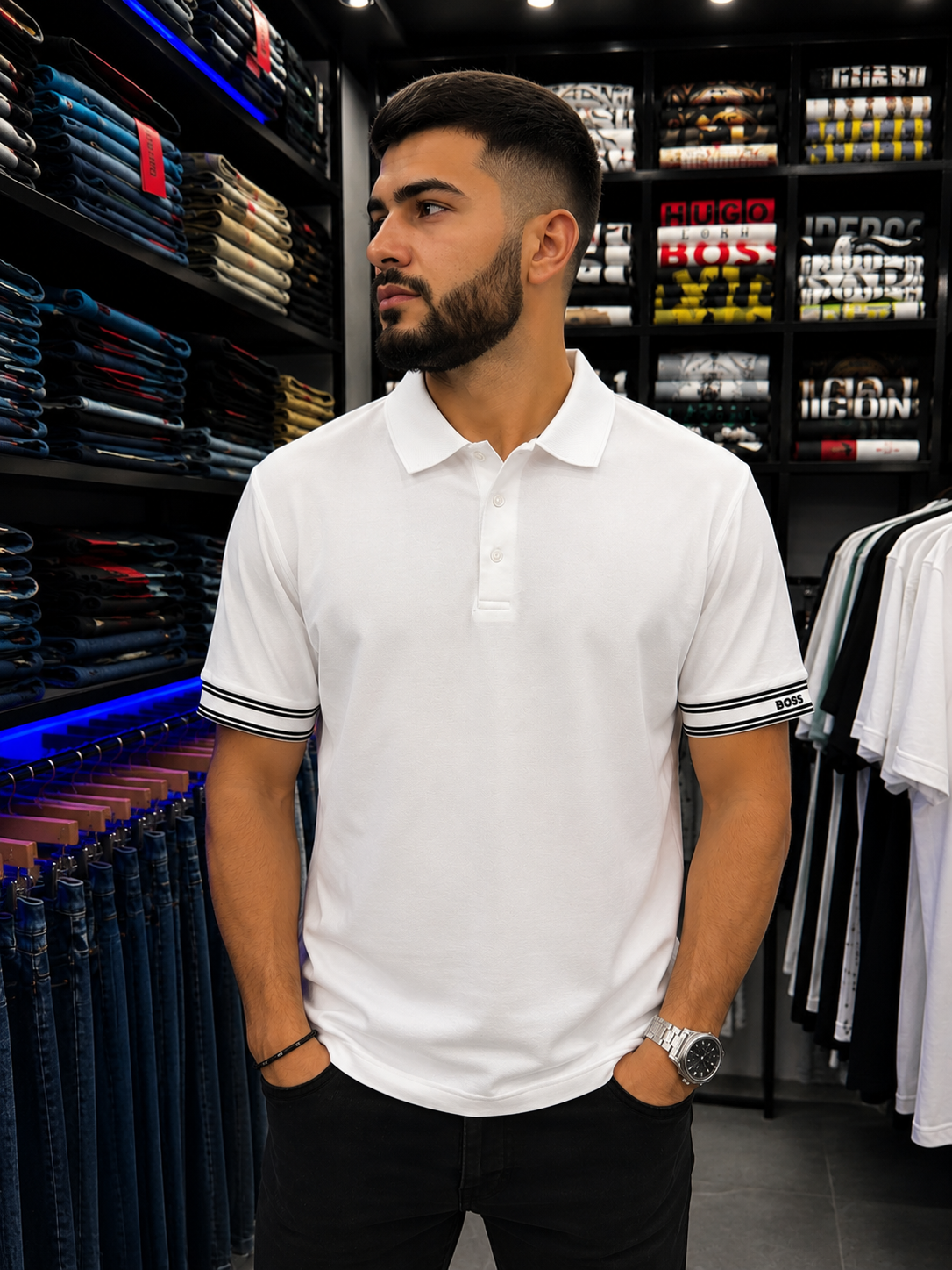 POLO BOSS BLANCO