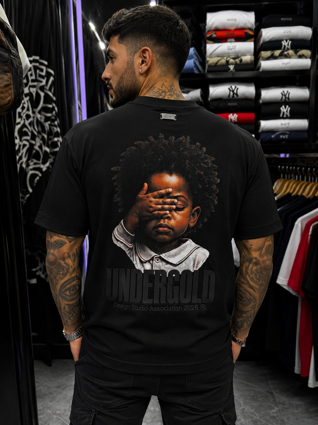 CAMISETA UNDERGOLD NEGRITO ALTO GRAMAJE