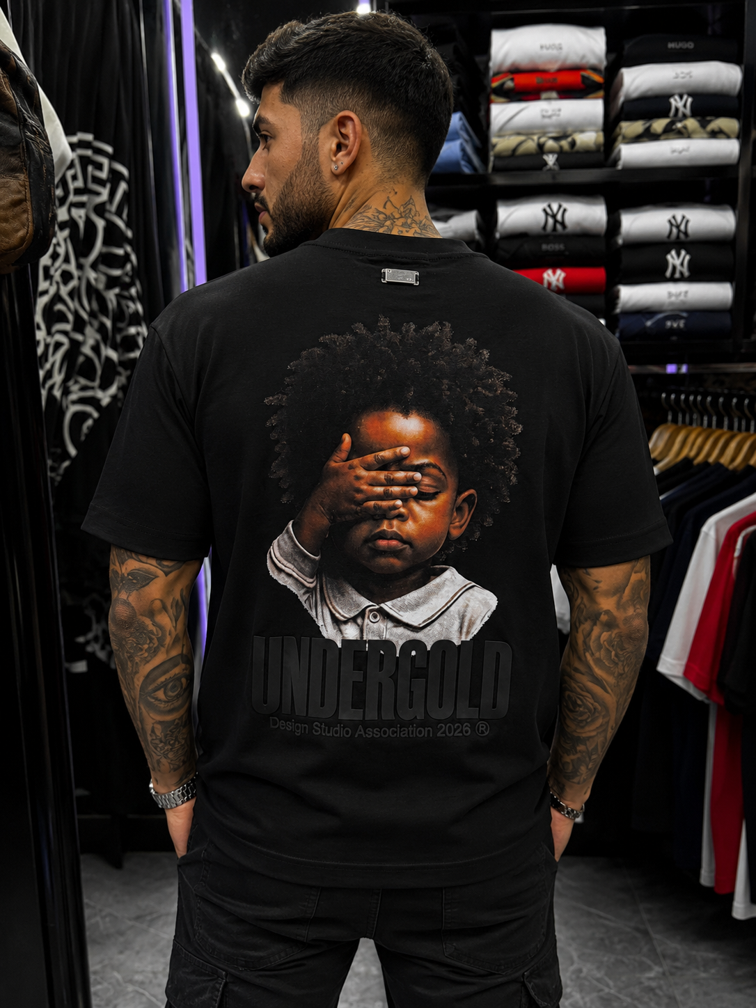 CAMISETA UNDERGOLD NEGRITO ALTO GRAMAJE