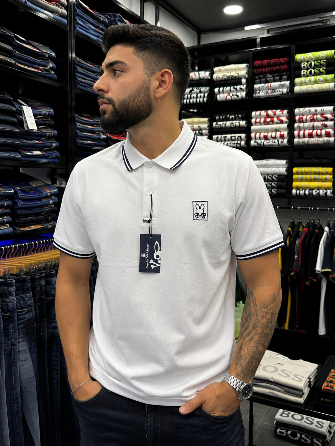 POLO PSYCHO BUNNY BLANCO