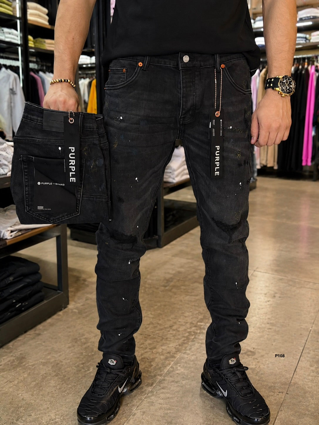 JEAN PURPLE BLACK P108