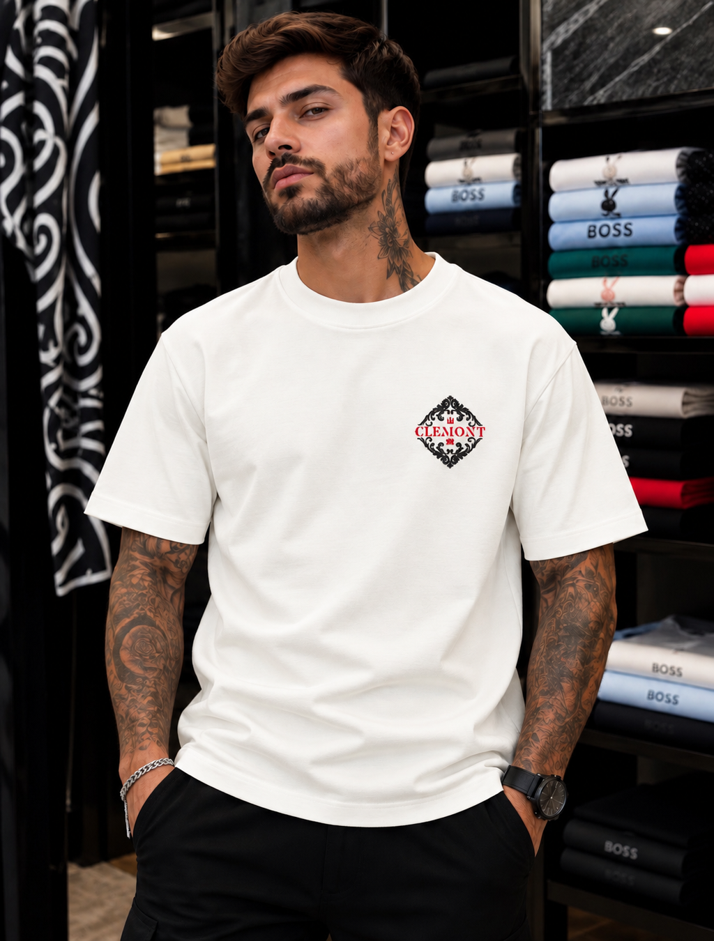 CAMISETA ALTO GRAMAJE CLEMONT ANGEL ROJO