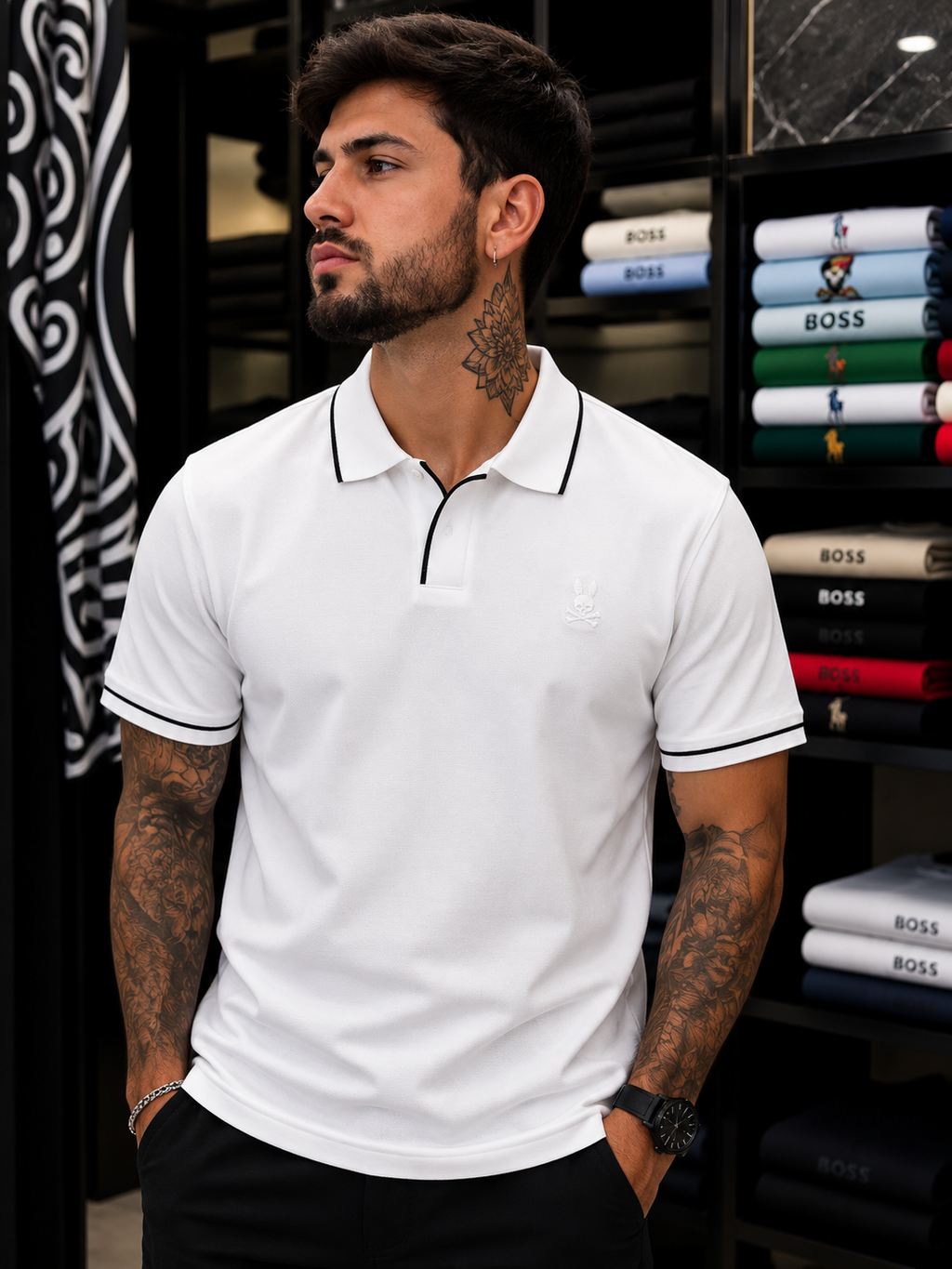 POLO PSYCHO BUNNY BLANCO