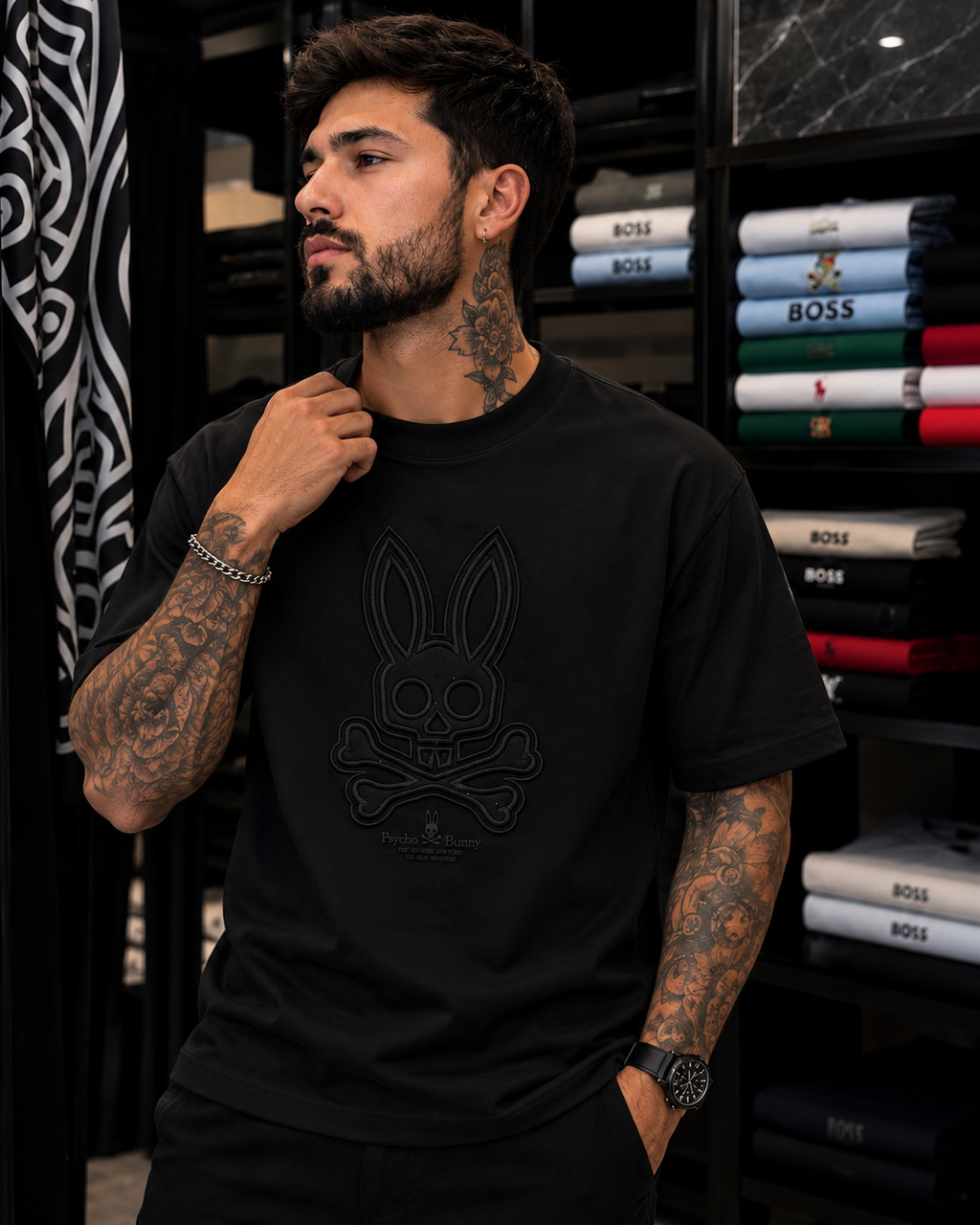 CAMISETA PSYCHO BUNNY ALTO GRAMAJE BORDADO