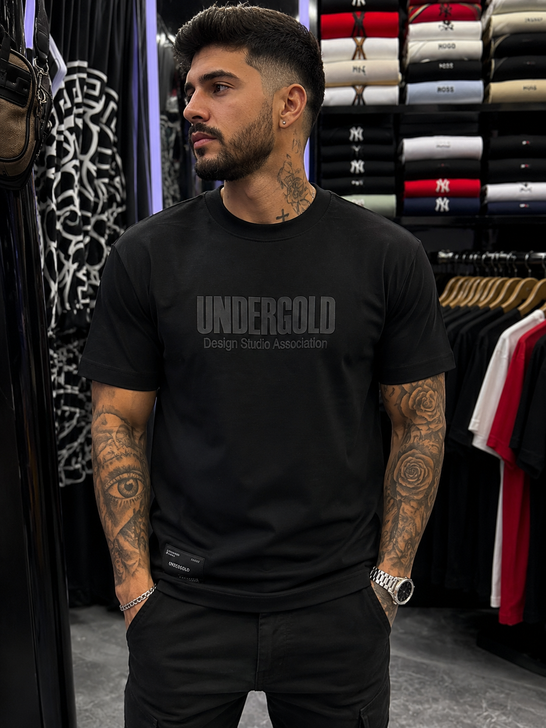 CAMISETA UNDERGOLD NEGRITO ALTO GRAMAJE