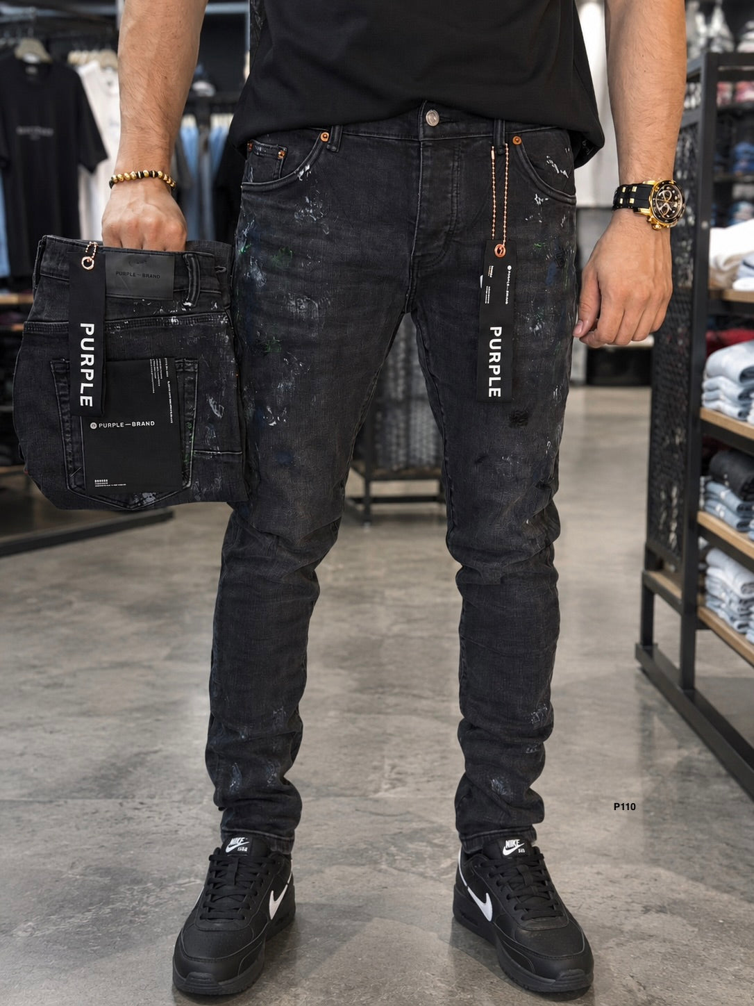 JEAN PURPLE BLACK P110