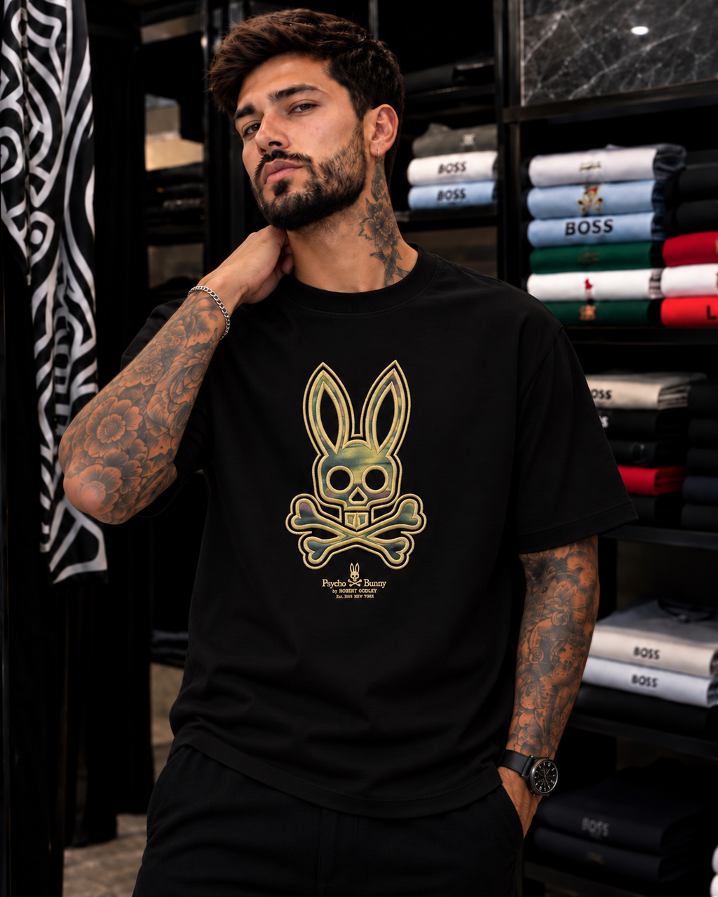 CAMISETA PSYCHO BUNNY BORDADA