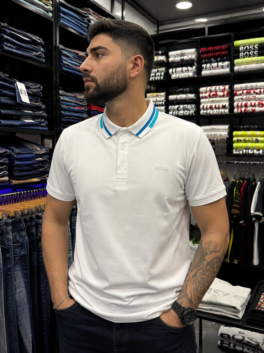POLO BOSS BLANCO