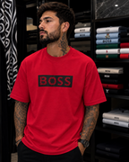 CAMISETA BOSS PEDRERÍA ROJA